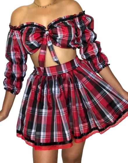 Imagem de Conjunto Caipira Festa Junina São João Adulto Feminino Ana Fantasias