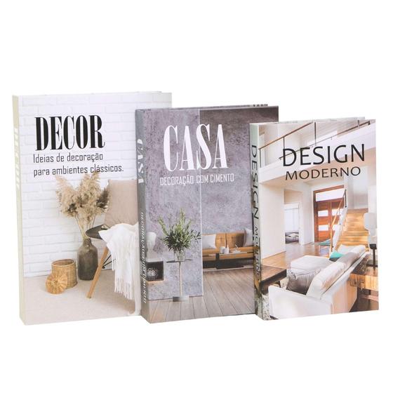 Imagem de Conjunto Caixa Porta Objetos/Livro Decorativa Luxo -Decor