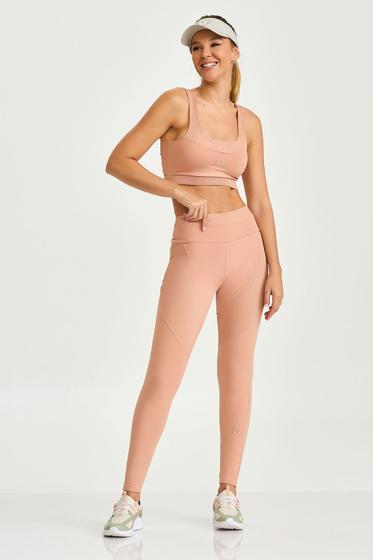 Imagem de Conjunto Cajubrasil Top Nakay Rosa + Legging Canelado Tam G