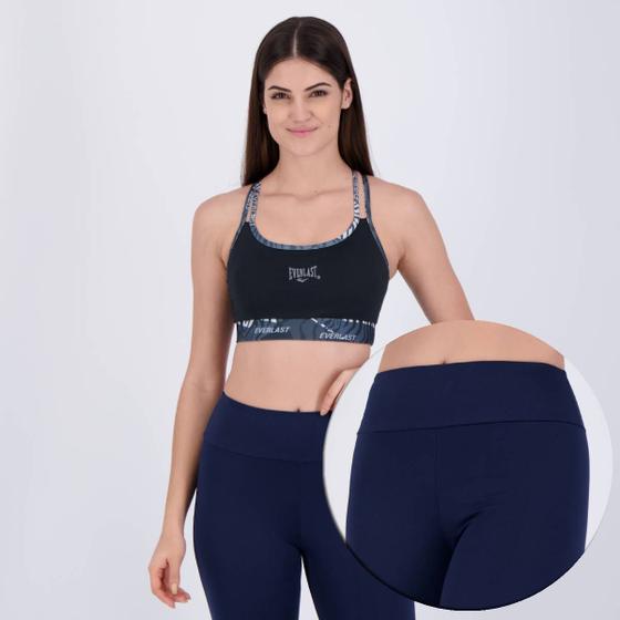 Imagem de Conjunto Calça Legging e Top Everlast Feminino Azul e Preto III