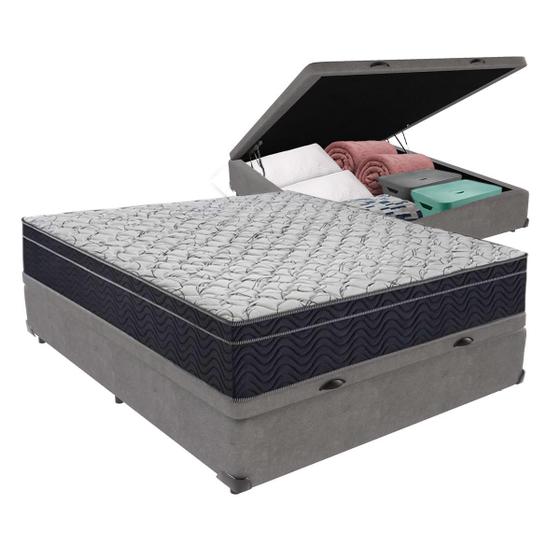 Imagem de Conjunto Cama Box Casal Baú Colchão Airtech D45 Extra Firme