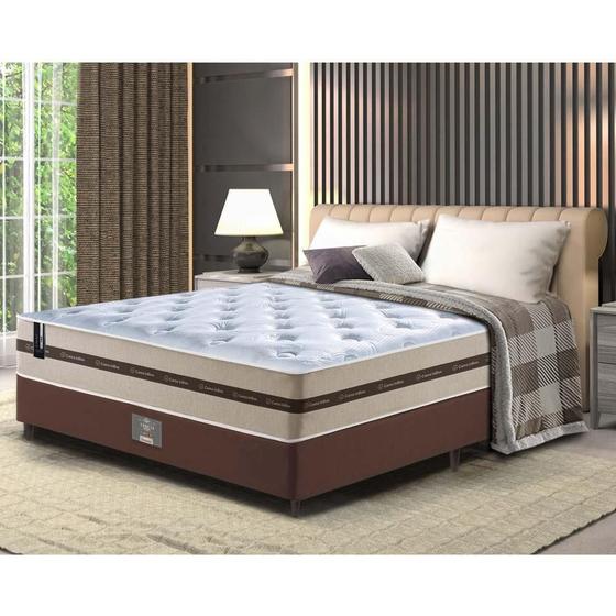 Imagem de Conjunto Cama Box Casal (Colchão + Box) de Molas Ensacadas Cama inBox Smart 138x188x60 Bege 