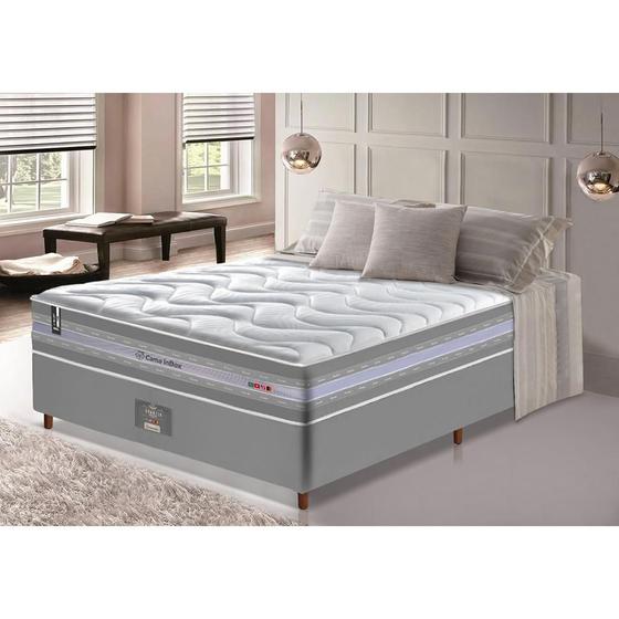 Imagem de Conjunto Cama Box Casal de Molas Ensacadas D33 Cama inBox Select Firme 138x188x70 Cinza