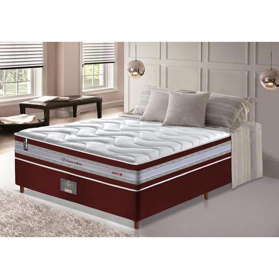 Imagem de Conjunto Cama Box Casal de Molas Ensacadas D33 Cama inBox Select Firme 138x188x70 Vinho
