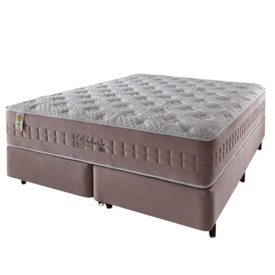 Imagem de Conjunto Cama Box + Colchão King Richesse Molas Ensacadas 193x203x73cm Rosa - Megasul