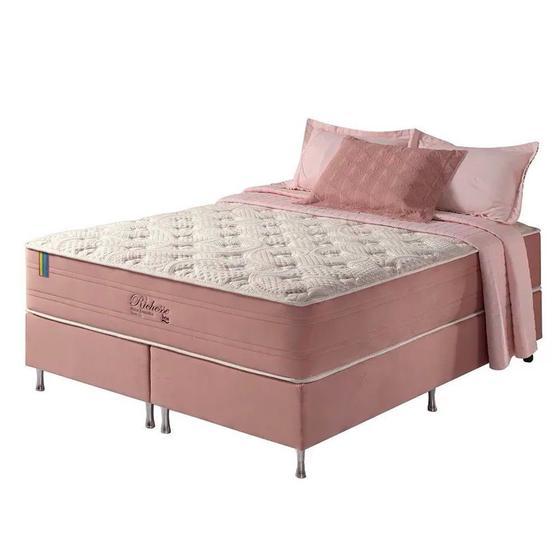 Conjunto Cama Box + Colchão Queen Size Richesse Molas Ensacadas 158x198x73cm - Anjos Menor preço em Conjunto Cama Box + Colchão Queen Size Richesse Molas Ensacadas 158x198x73cm - Anjos