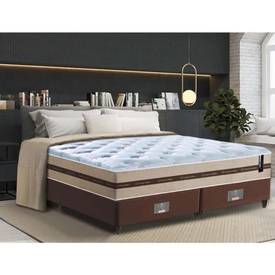 Imagem de Conjunto Cama Box King (Colchão + Box) de Molas Cama inBox Smart Pró 193x203x60 Bege 