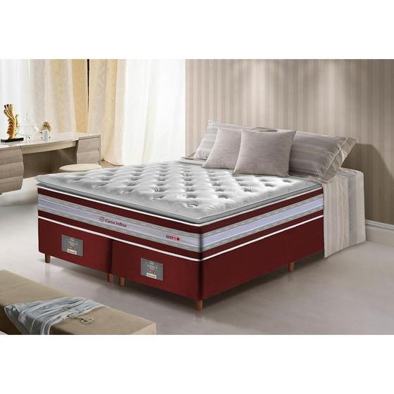 Imagem de Conjunto Cama Box King de Molas Ensacadas D33 com Pillow TOP Cama inBox Select 193x203x70 Vinho