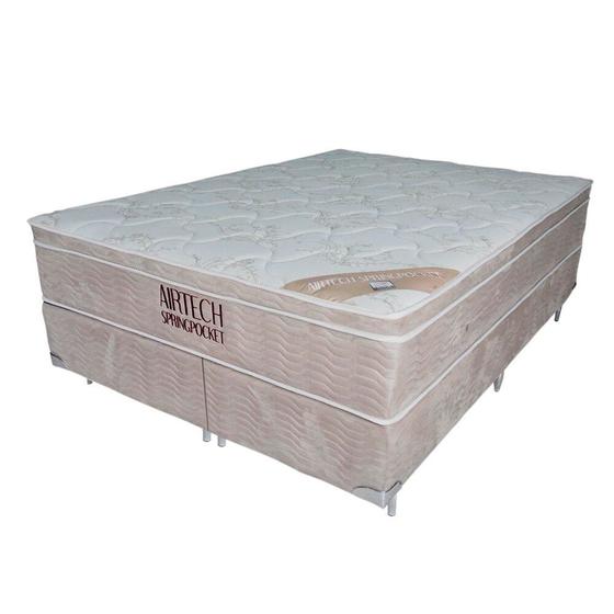 Imagem de Conjunto Cama Box Queen Airtech de Molas Ensacadas Ortobom