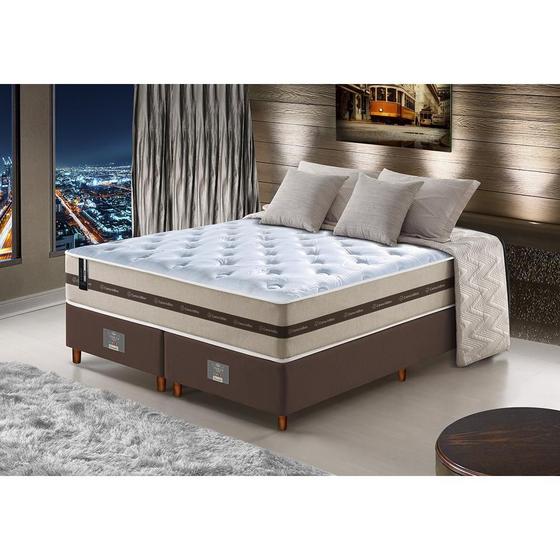 Imagem de Conjunto Cama Box Queen de Molas Ensacadas Cama inBox Select Basic 158x198x65 Bege
