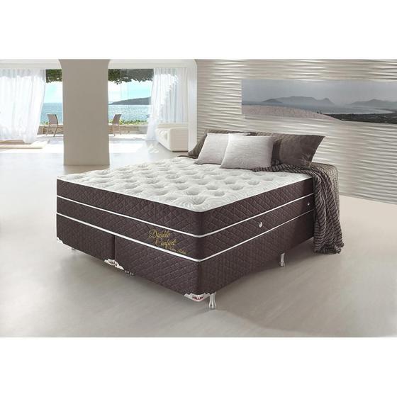 Imagem de Conjunto Cama Box Queen Double Confort Relax Com Massageador 158x198x78 Colchão + Cama Box