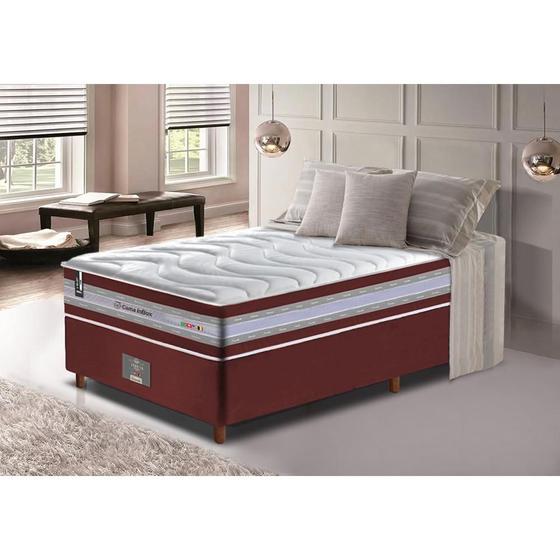 Imagem de Conjunto Cama Box Solteiro de Molas Ensacadas D33 Cama inBox Select Firme 88x188x70 Vinho