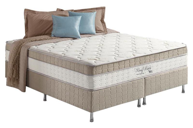 Conjunto Cama + Colchão Casal Anjos com Molas Ensacadas 138x188 King Best com Pillow In Menor preço em Conjunto Cama + Colchão Casal Anjos com Molas Ensacadas 138x188 King Best com Pillow In