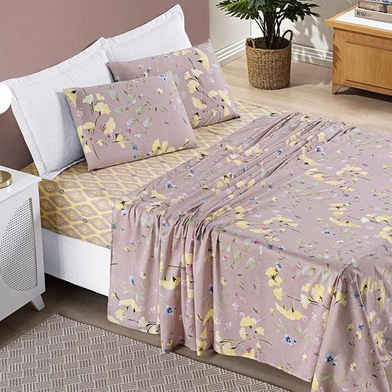 Imagem de Conjunto Cama Queen Size Florença 200 Fios Lavanda