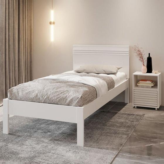 Imagem de Conjunto Cama Solteiro com 1 Mesa de Cabeceira