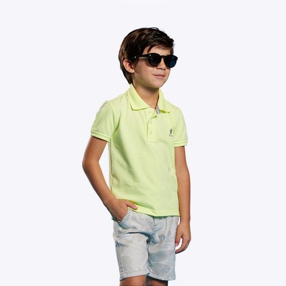 Imagem de Conjunto Camisa Polo e Bermuda Sarja Estampada Infantil Menino Banana Danger 50243