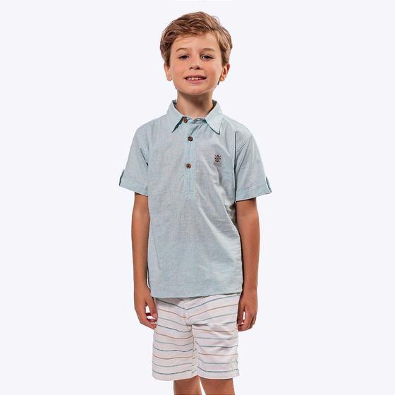 Imagem de Conjunto Camisa Social e Bermuda Listrada Infantil Menino Vigat 3969