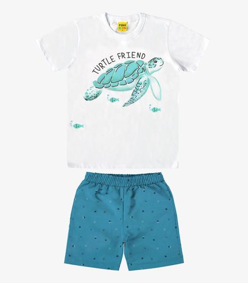 Imagem de Conjunto Camiseta com Bermuda Rovi Kids Branco