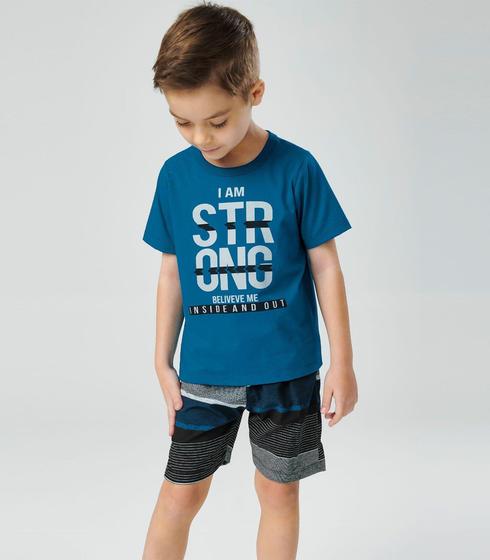 Imagem de Conjunto Camiseta com Bermuda Strong Rovitex Kids Azul