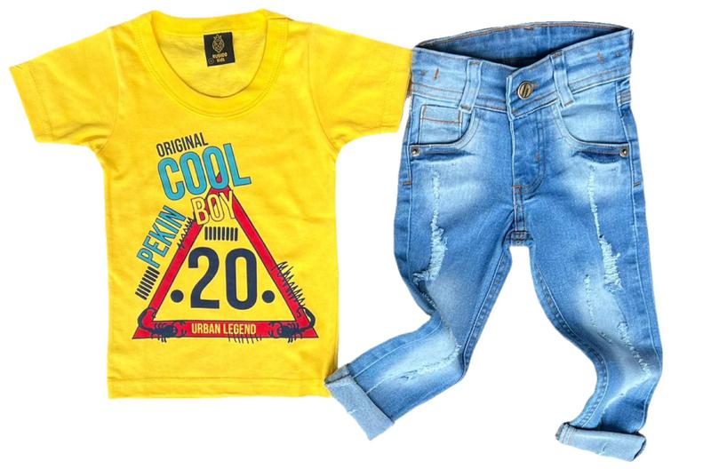 Imagem de Conjunto Camiseta e Calça Jeans Infantil Menino