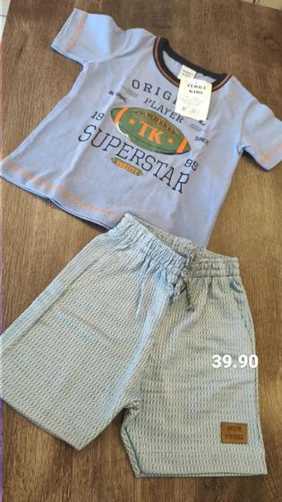 Imagem de conjunto camiseta e short infantil 100% algodão