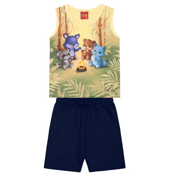 Imagem de Conjunto: Camiseta em m/malha e bermuda moletom s/felpa