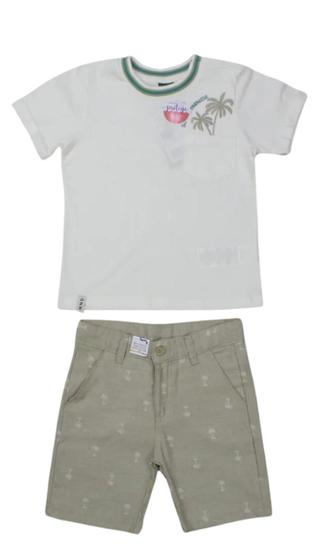 Imagem de Conjunto Camiseta Gola Retilínea e Bermuda Jacquard 25015