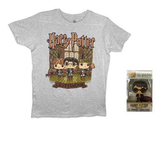 Imagem de Conjunto Camiseta Infantil Harry Potter E Mini Funko Harry Potter - 11-12 anos