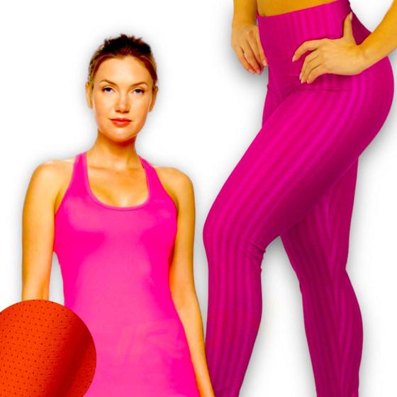 Conjunto Camiseta REGATA MALHA FRIA POLIAMIDA + Calça LEGGING 3D Leg Corrida Academia Fitness 570 - IRON Imagem de Conjunto Camiseta REGATA MALHA FRIA POLIAMIDA + Calça LEGGING 3D Leg Corrida Academia Fitness 570