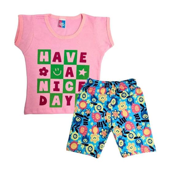 Imagem de Conjunto Camiseta + Short Infantil Menina Carinhosa