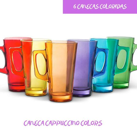 Imagem de Conjunto Caneca Cappuccino 370ml Colorido