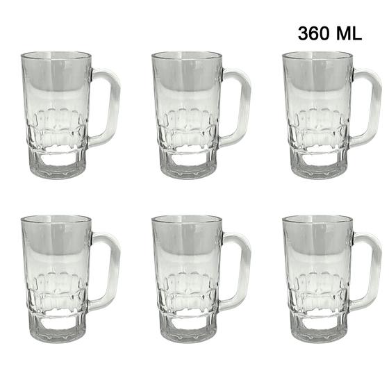 Imagem de Conjunto Caneca de Chopp de Vidro 360ml