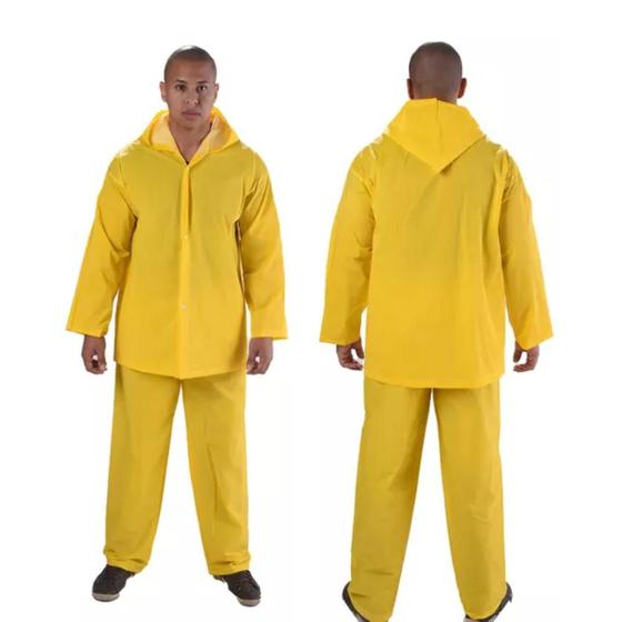 Imagem de Conjunto Capa Chuva Protetora Forrado Com Capuz Vinilseg - G