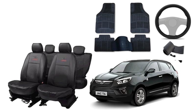 Imagem de Conjunto capa couro Jac T6 2016-2020 + volante + tapete