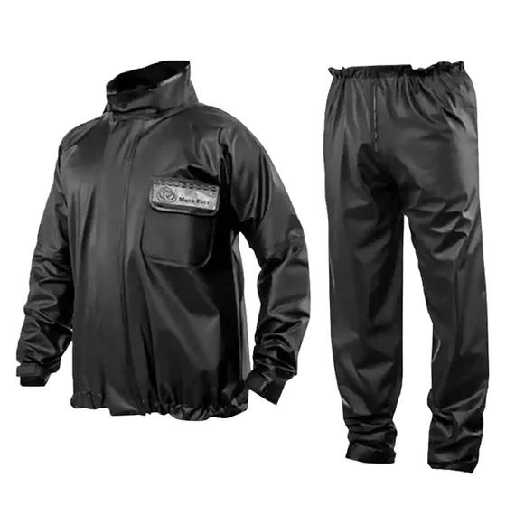 Imagem de Conjunto Capa de Chuva e Frio Motoqueiro Motociclista 100% Impermeavel Refletivo Forrado com Gola Alta Qualidade