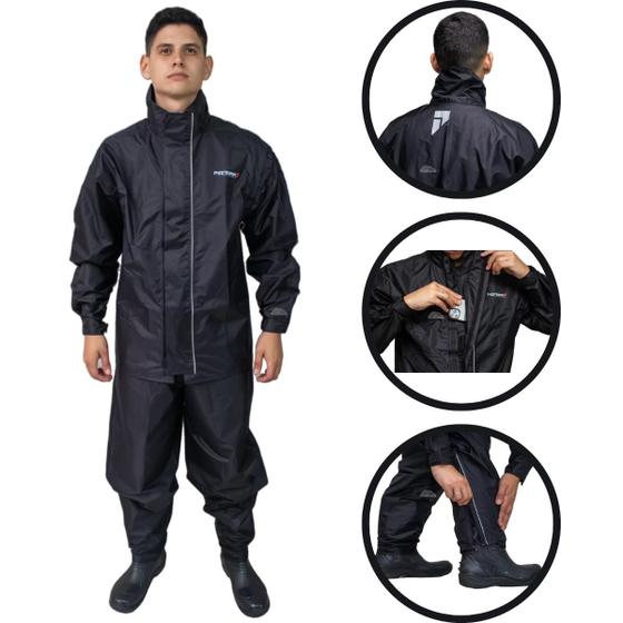 Imagem de Conjunto Capa de Chuva Masculina Nylon Pioneira - Tamanho XG - Storm - Preto