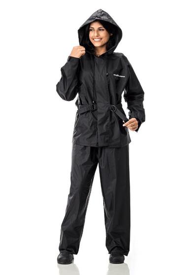Imagem de Conjunto Capa de Chuva Nylon Feminino com Capuz Pantaneiro