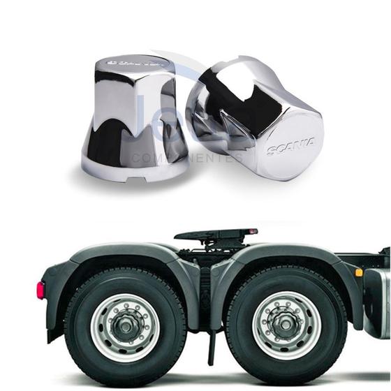 Conjunto Capa de Porca Escrita - Para Scania 33mm - Venka Imagem de Conjunto Capa de Porca Escrita - Para Scania 33mm