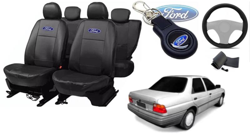 Imagem de Conjunto Capas Couro Ford Verona 1993-1996 + Volante e Chaveiro - Estilo Moderno