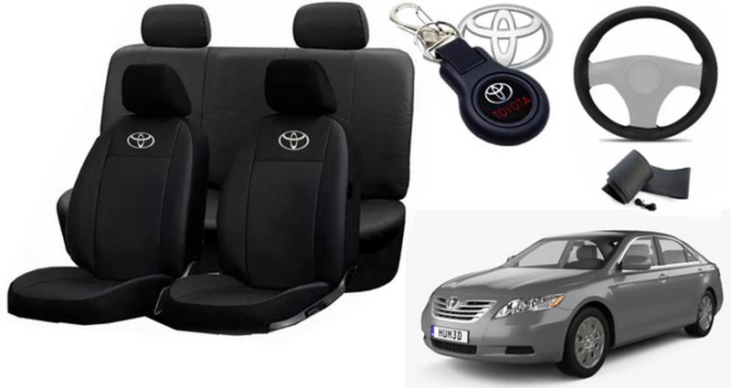 Imagem de Conjunto Capas de Couro Toyota Camry 2006 + Capa de Volante + Chaveiro Toyota