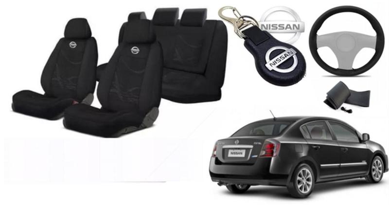 Imagem de Conjunto Capas Luxo Personalizado Sentra 01-15 + Volante + Chaveiro