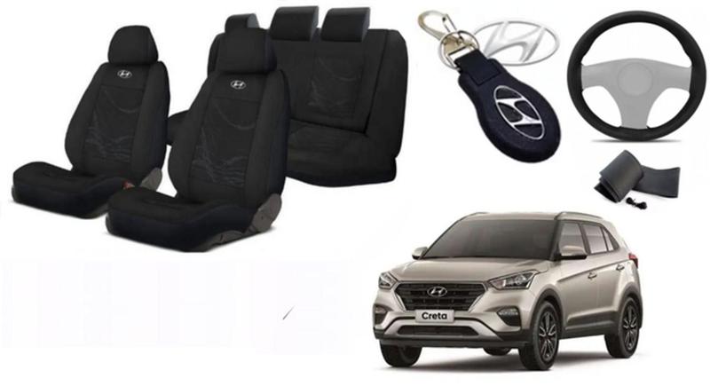 Imagem de Conjunto Capas Premium Creta 14-22 + Volante + Chaveiro