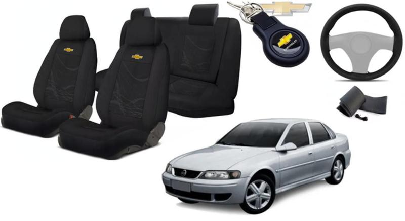 Imagem de Conjunto Capas Tecido Premium Vectra 1997 a 2005 + Volante + Chaveiro GM