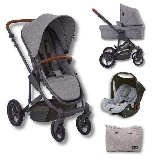 Conjunto Carrinho com Bebê Conforto e Moisés COMO4 Wover Gray (Cinza) - ABC Design Menor preço em Conjunto Carrinho com Bebê Conforto e Moisés COMO4 Wover Gray (Cinza) - ABC Design