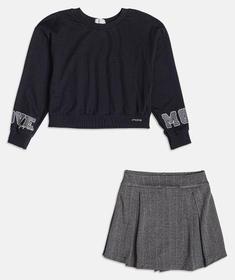 Imagem de Conjunto casaco e shorts preto momi