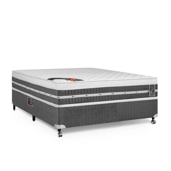 Imagem de Conjunto Castor Premium Gel Pocket One Face Casal Box Castor Premium Prata 138x188x72cm