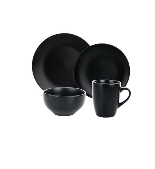 Imagem de Conjunto Cerâmica 16 Peças Pratos Bowls Canecas Preto