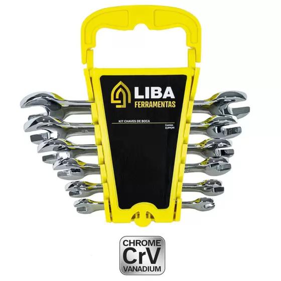 Imagem de Conjunto Chave De Boca Fixa Liba Com 6 Peças 6Mm A 17Mm Cr-V