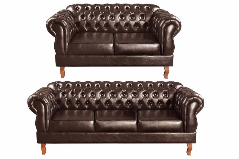 Conjunto Chesterfield Sofá Duquesa 2 e 3 Lugares Decoração Retrô