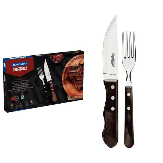 Conjunto Churrasco Inox 12 Peças Polywood Menor preço em Conjunto Churrasco Inox 12 Peças Polywood